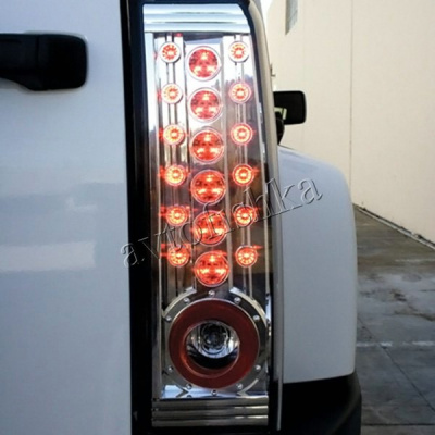 Hummer H3 (05-) фонари задние светодиодные, хромированные, комплект 2 шт.